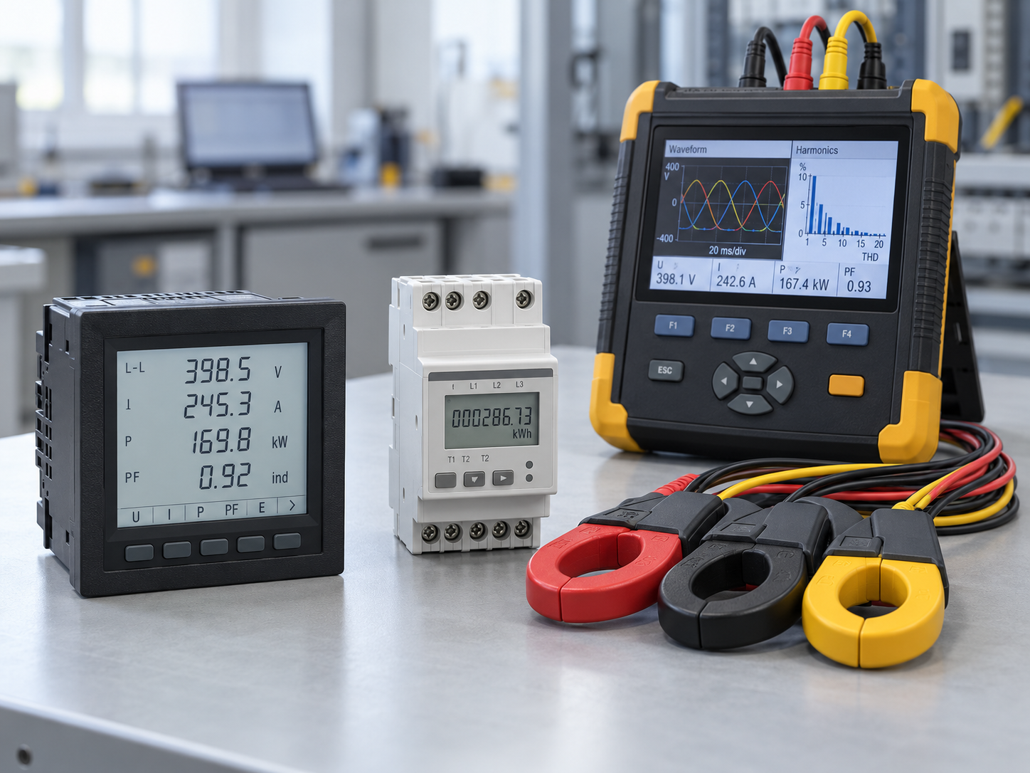 Power analyzers, energy meters and power quality measurement equipment